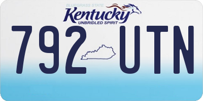 KY license plate 792UTN