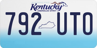 KY license plate 792UTO