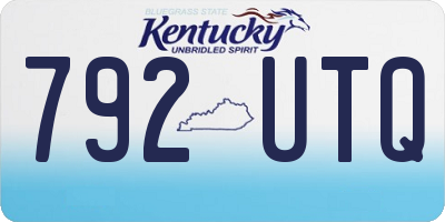 KY license plate 792UTQ