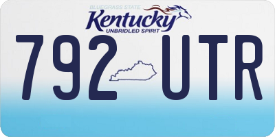 KY license plate 792UTR