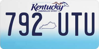 KY license plate 792UTU