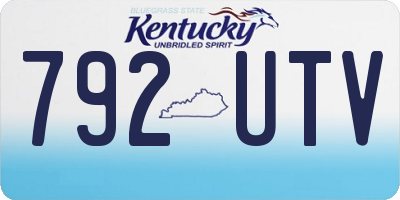 KY license plate 792UTV