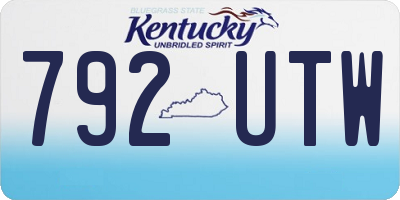 KY license plate 792UTW
