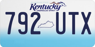 KY license plate 792UTX