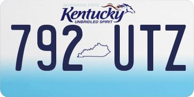 KY license plate 792UTZ