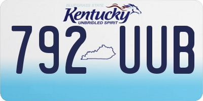 KY license plate 792UUB