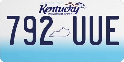 KY license plate 792UUE