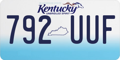 KY license plate 792UUF