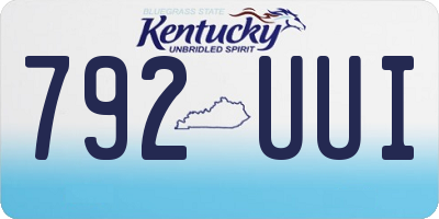 KY license plate 792UUI