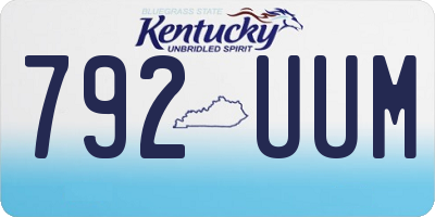 KY license plate 792UUM