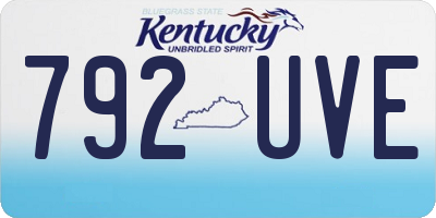 KY license plate 792UVE