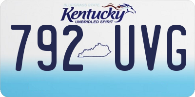 KY license plate 792UVG