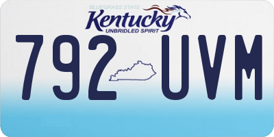 KY license plate 792UVM