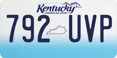 KY license plate 792UVP