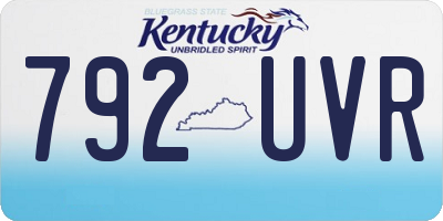 KY license plate 792UVR