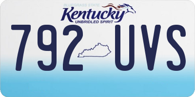 KY license plate 792UVS
