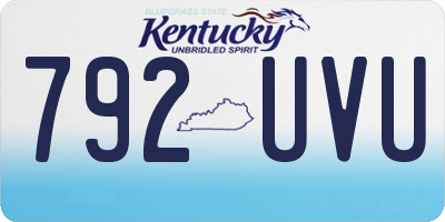 KY license plate 792UVU
