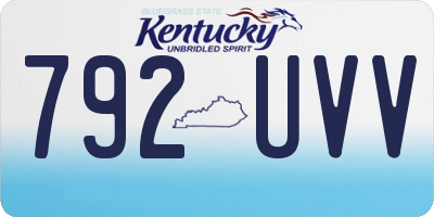 KY license plate 792UVV