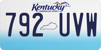 KY license plate 792UVW