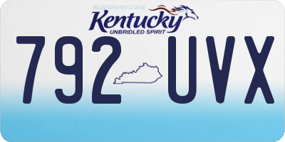 KY license plate 792UVX