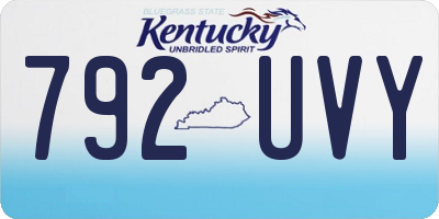 KY license plate 792UVY