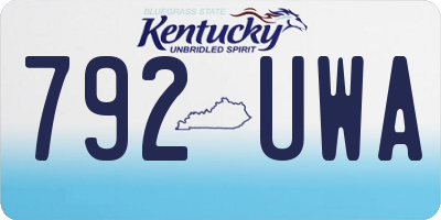 KY license plate 792UWA