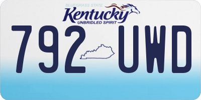 KY license plate 792UWD