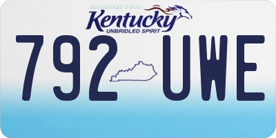 KY license plate 792UWE