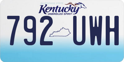 KY license plate 792UWH