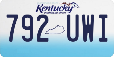 KY license plate 792UWI