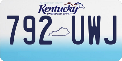 KY license plate 792UWJ