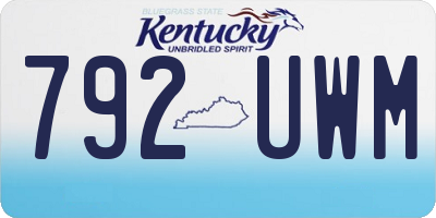 KY license plate 792UWM
