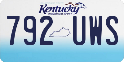KY license plate 792UWS