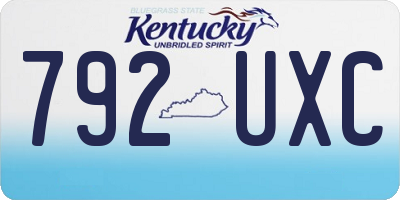 KY license plate 792UXC
