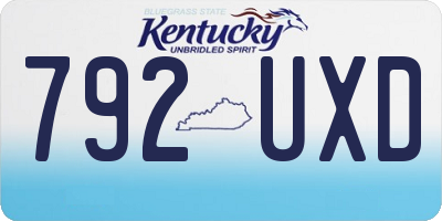KY license plate 792UXD