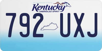 KY license plate 792UXJ