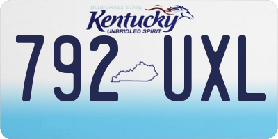 KY license plate 792UXL