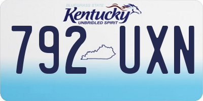 KY license plate 792UXN