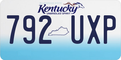 KY license plate 792UXP