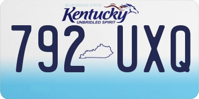 KY license plate 792UXQ