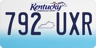 KY license plate 792UXR