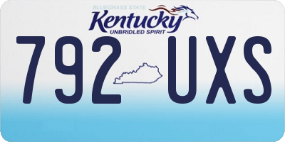 KY license plate 792UXS