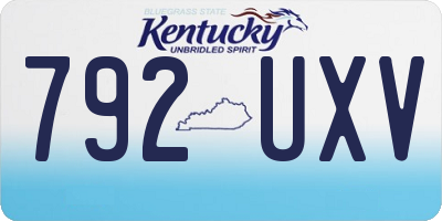 KY license plate 792UXV