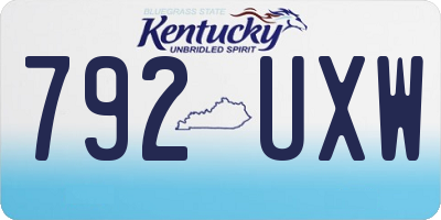 KY license plate 792UXW