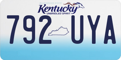 KY license plate 792UYA