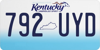 KY license plate 792UYD