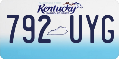 KY license plate 792UYG