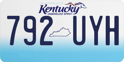 KY license plate 792UYH