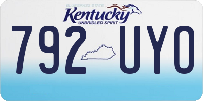 KY license plate 792UYO