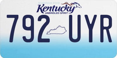 KY license plate 792UYR
